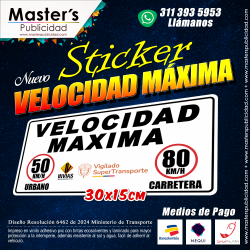 Sticker Velocidad Maxima...
